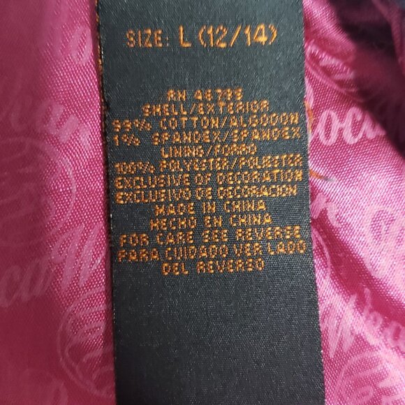 Rocawear Denim Jacket Girl Large 10/12 Medium Wash Magenta Satin Lined Y2K Retro - Picture 10 of 16